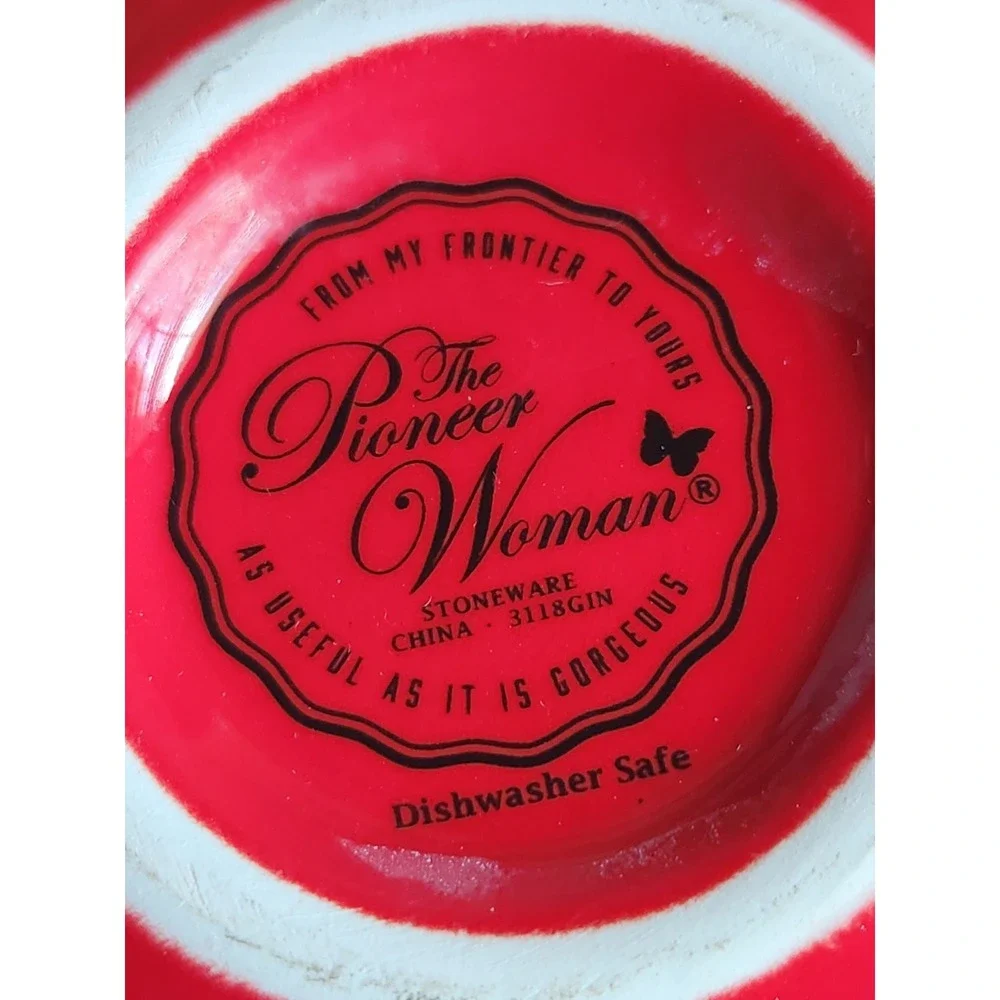 Set of 4 ceramic nesting measuring bowls Pioneer Woman Floral Colorful Scalloped